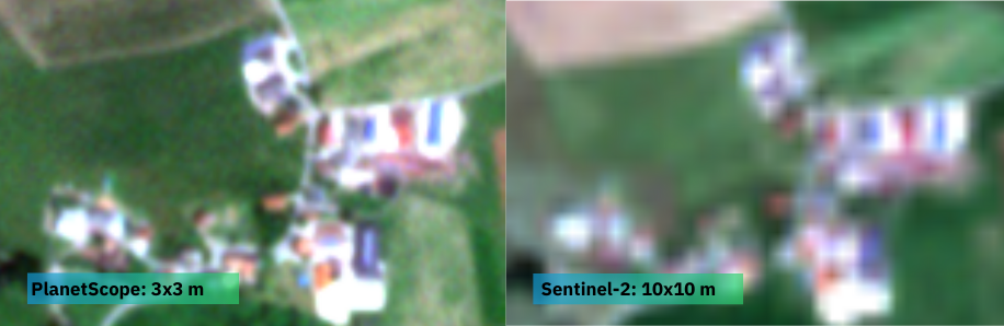 PlanetScope vs Sentinel dostupné snímky